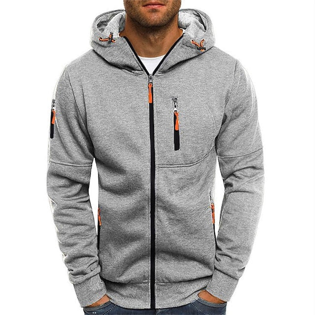 Dominic - Men's Hooded Zip Up Sweater