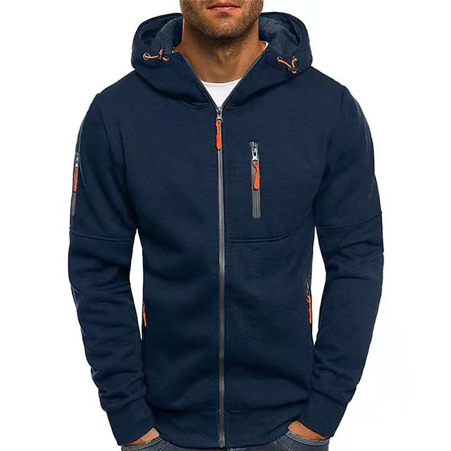 Dominic - Men's Hooded Zip Up Sweater