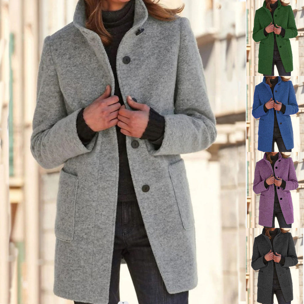 Elowen - Women's Stand Collar Coat