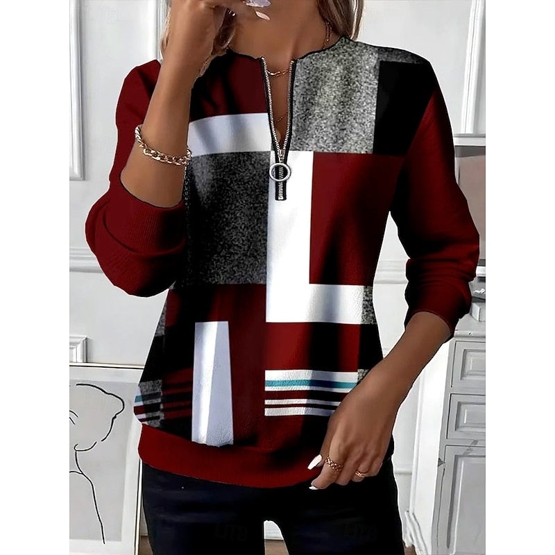 Etta - Women's Color Block Crew Neck Sweater