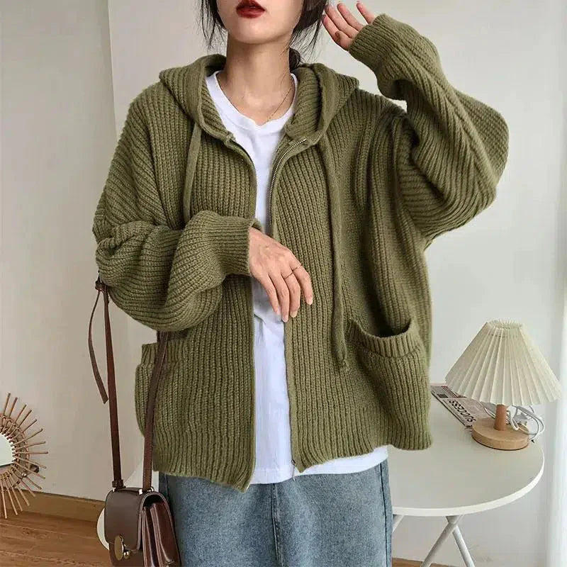 Everly - Women's Zip Up Hooded Cardigan