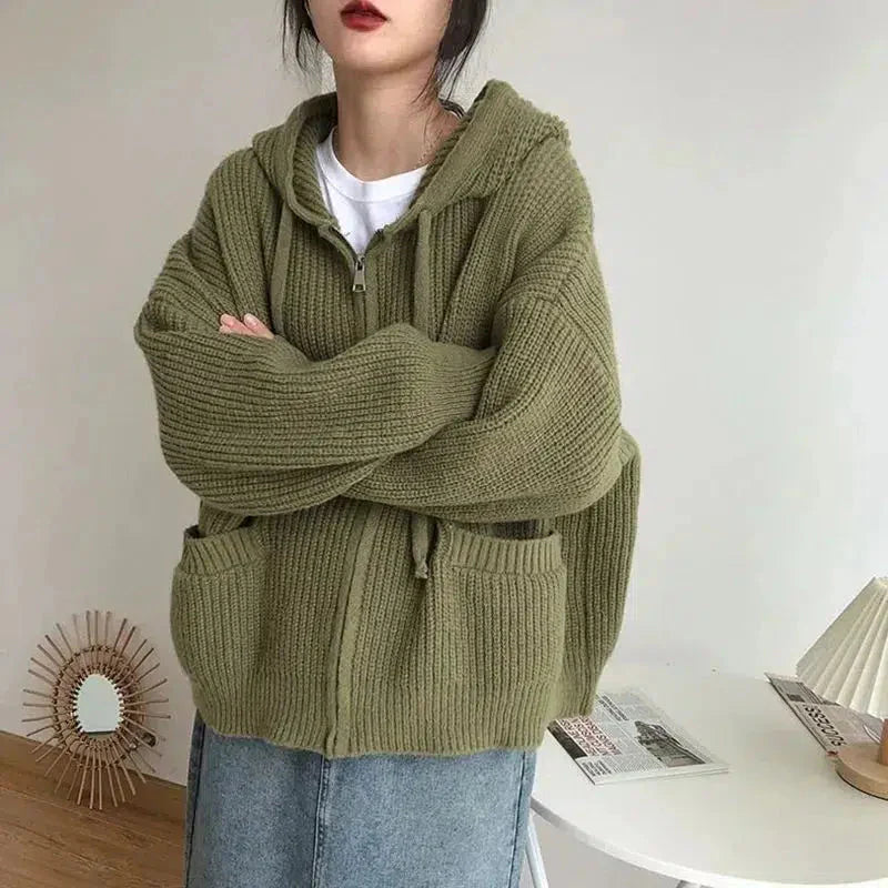 Everly - Women's Zip Up Hooded Cardigan