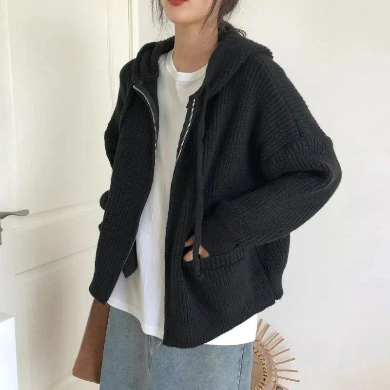 Everly - Women's Zip Up Hooded Cardigan