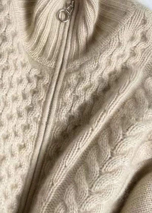Farrah - Women's Cable Knit Zip Up Cardigan
