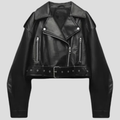 Faustine - Women's Cropped Biker Jacket