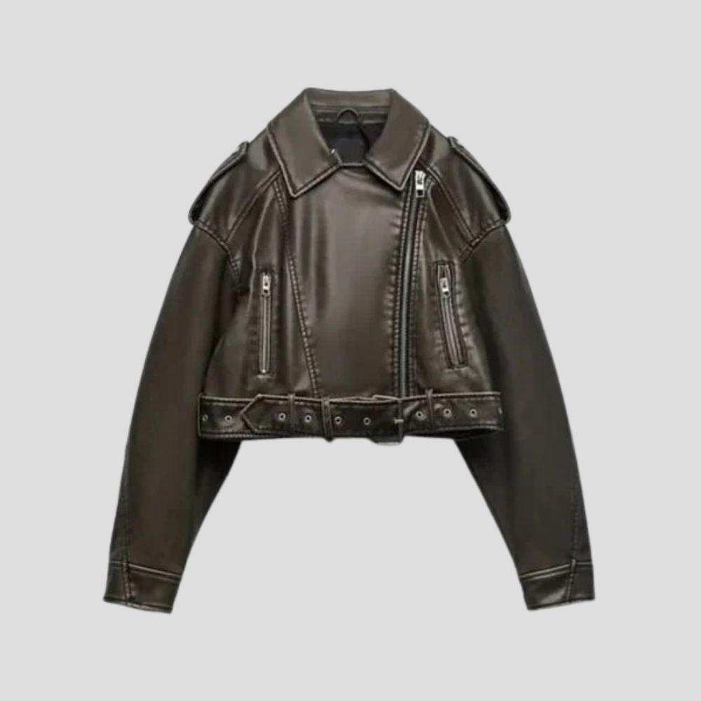 Faustine - Women's Cropped Biker Jacket