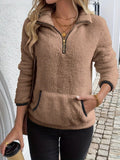 Faye - Women's Fuzzy Half Zip Sweater