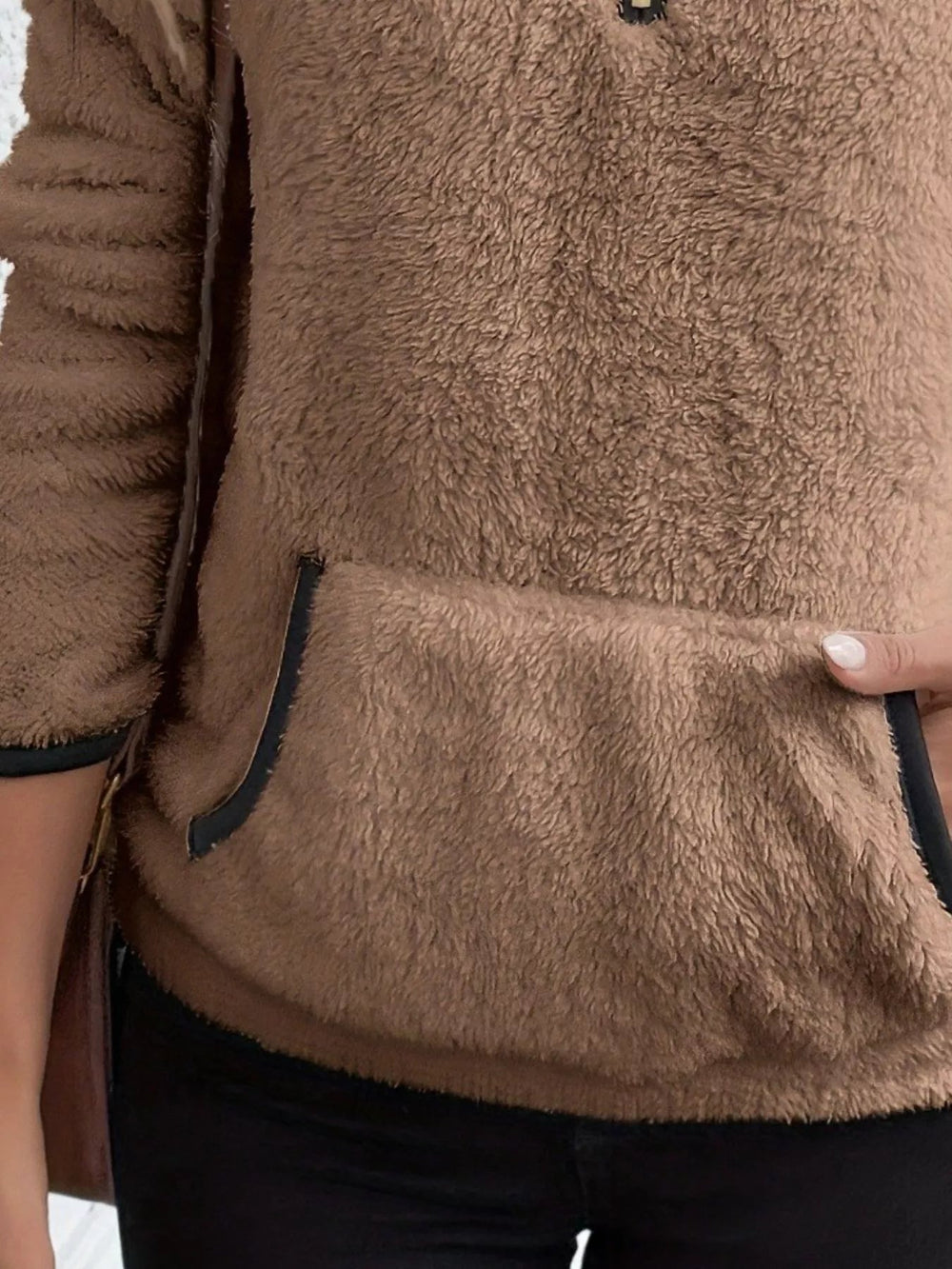 Faye - Women's Fuzzy Half Zip Sweater