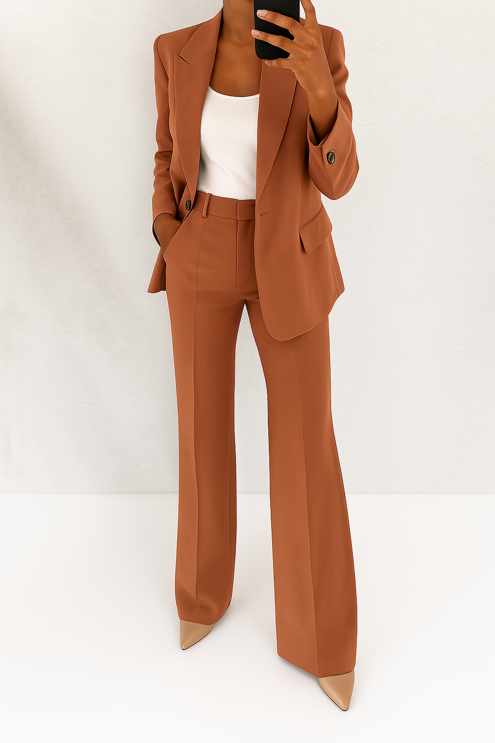 Fleur - Women's Double Breasted Suit Set Blazer