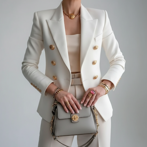 Flora - Women's Fitted Double Breasted Blazer