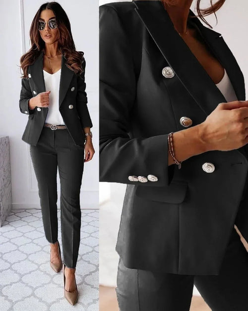 Frances - Women's Double Breasted Suit Set Blazer