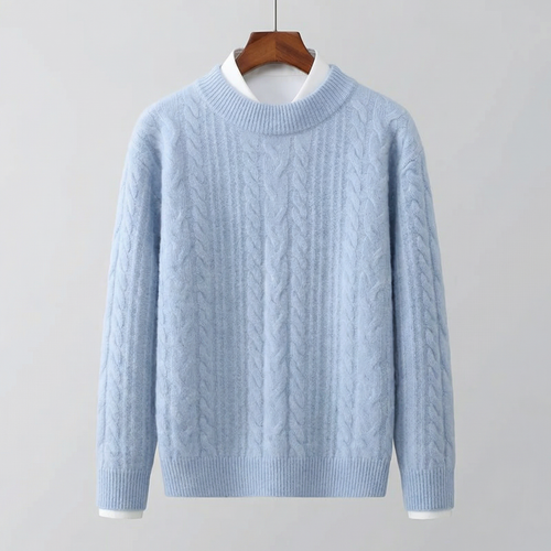 Garrett - Men's Cable Knit Crew Neck Sweater