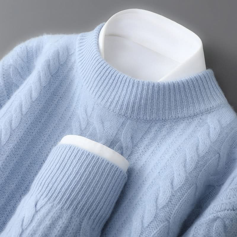 Garrett - Men's Cable Knit Crew Neck Sweater