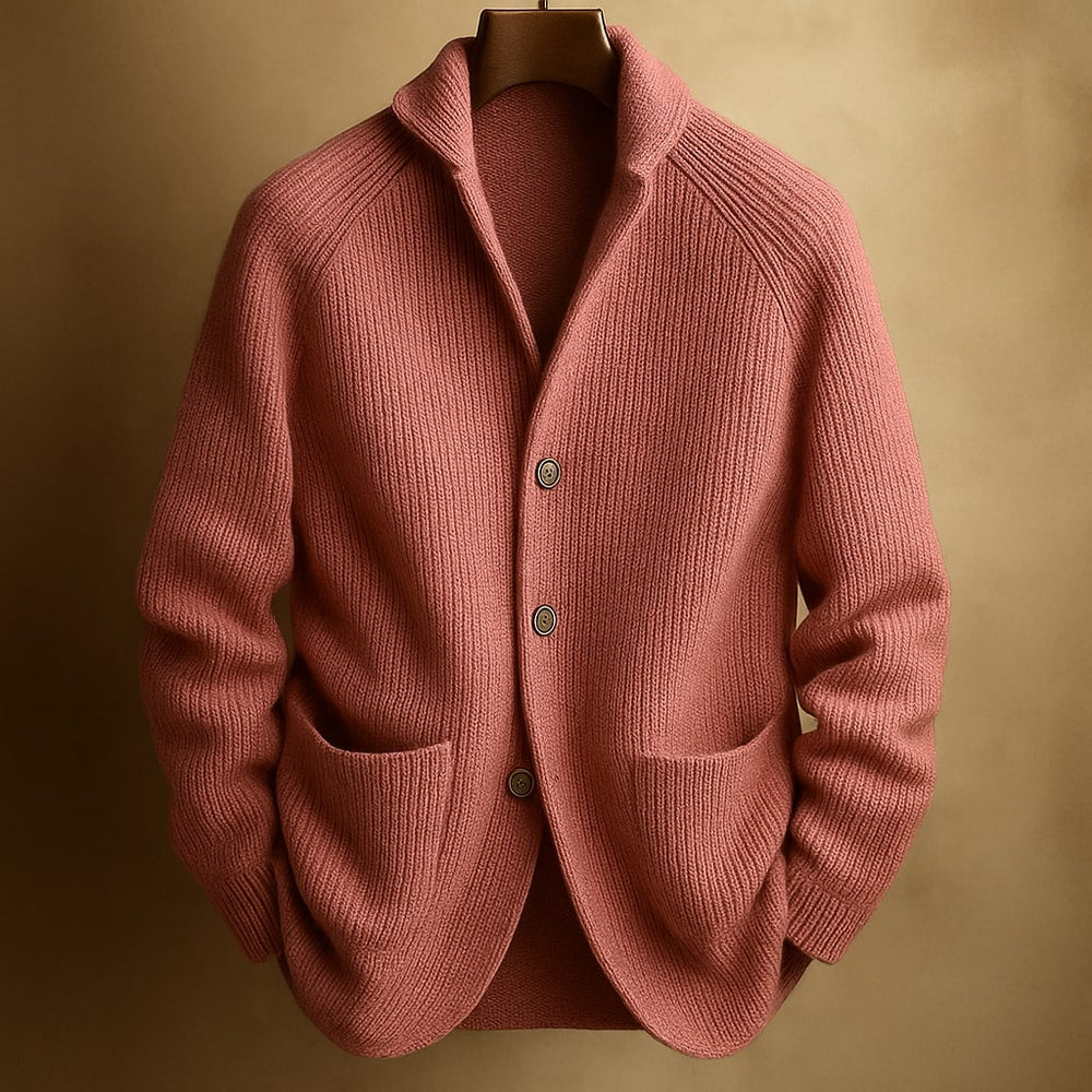 Gaspard - Men's Ribbed Shawl Collar Cardigan