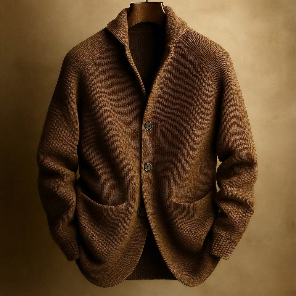 Gaspard - Men's Ribbed Shawl Collar Cardigan