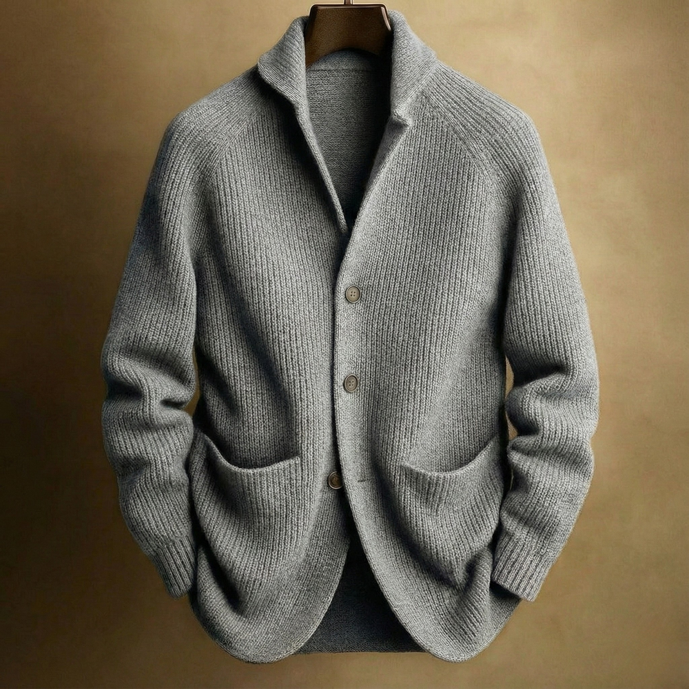 Gaspard - Men's Ribbed Shawl Collar Cardigan