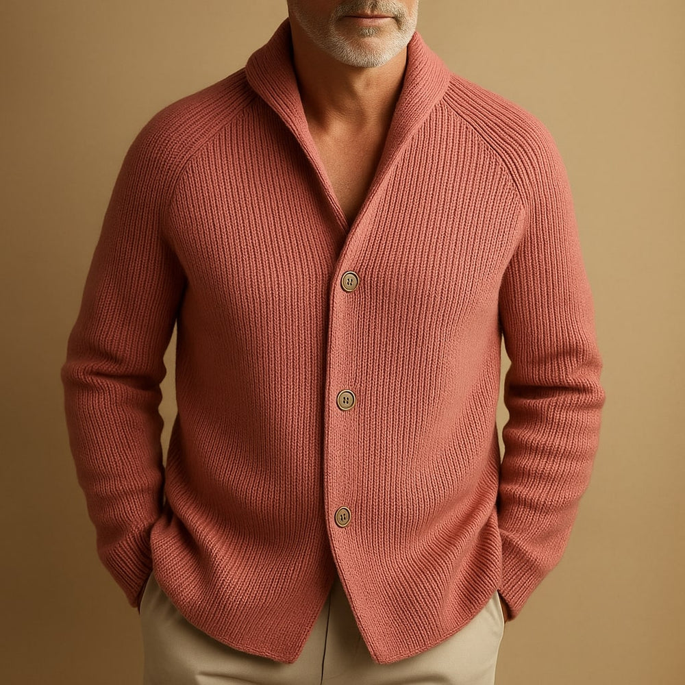 Gaspard - Men's Ribbed Shawl Collar Cardigan