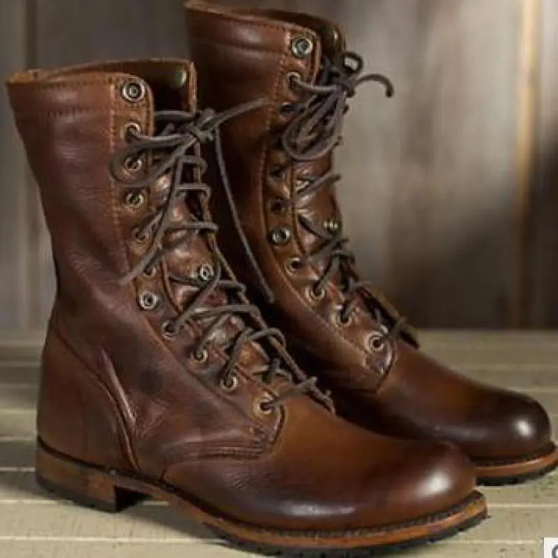 Ghislaine - Women's Leather Lace Up Ankle Boots