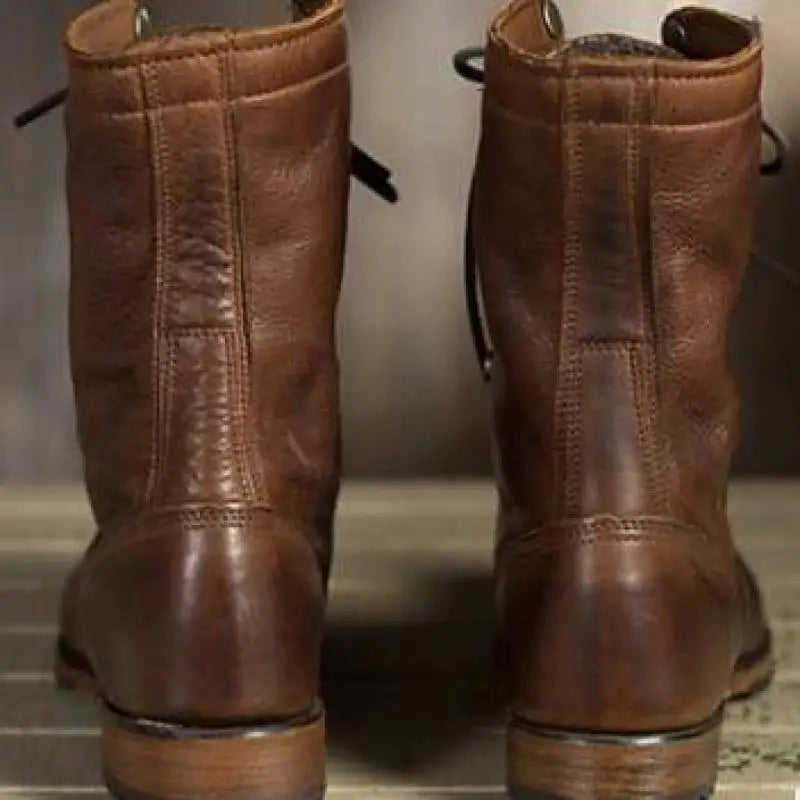 Ghislaine - Women's Leather Lace Up Ankle Boots