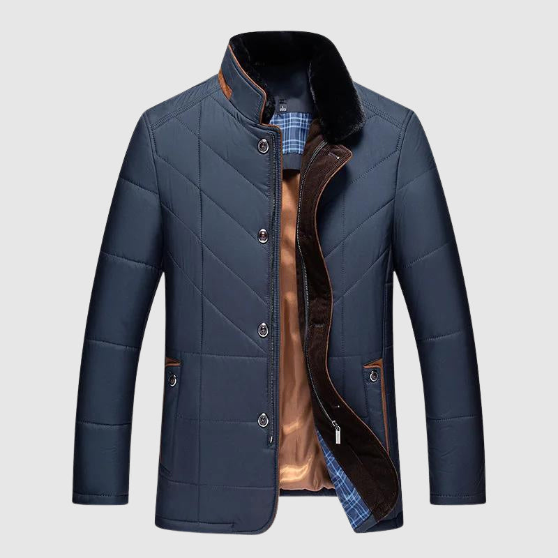Gilbert - Men's Quilted Fur Collar Jacket