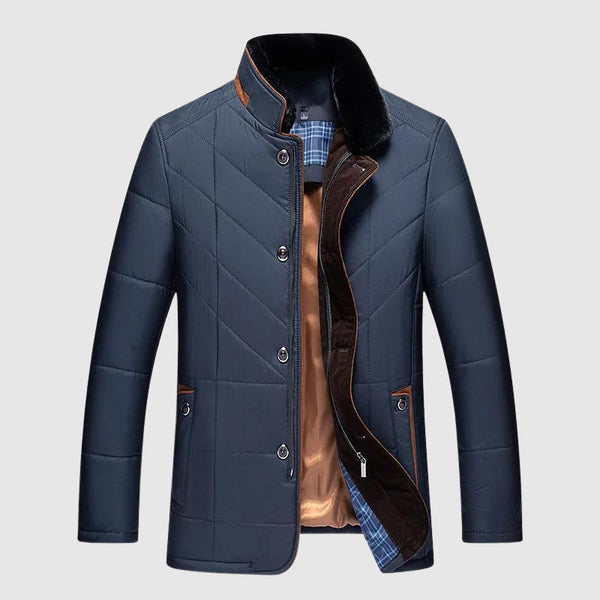 Gilbert - Men's Quilted Fur Collar Jacket