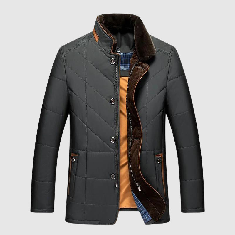 Gilbert - Men's Quilted Fur Collar Jacket