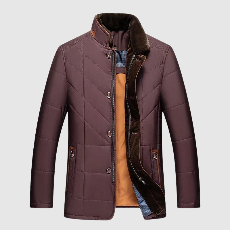 Gilbert - Men's Quilted Fur Collar Jacket