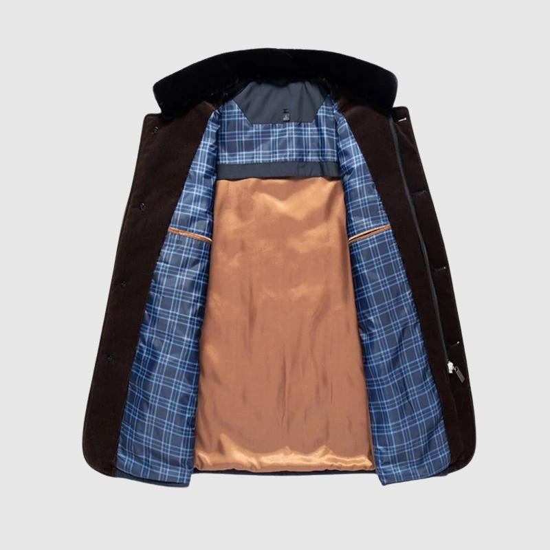 Gilbert - Men's Quilted Fur Collar Jacket