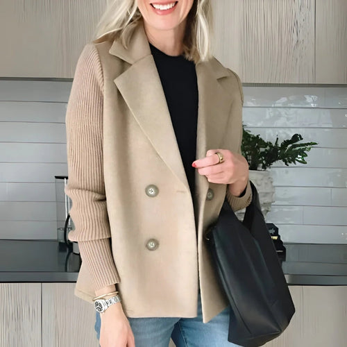 Giselle - Women's Sweater Double Breasted Blazer