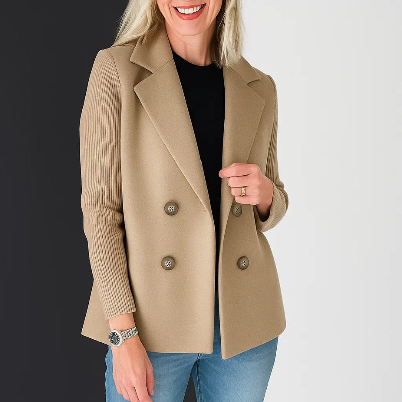 Giselle - Women's Sweater Double Breasted Blazer