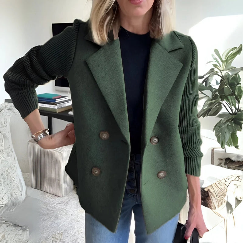 Giselle - Women's Sweater Double Breasted Blazer