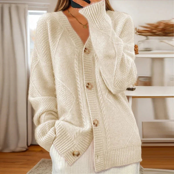 Gwen - Women's V Neck Button Up Cardigan