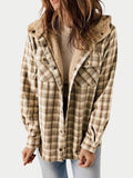 Halle - Women's Plaid Hooded Fleece Jacket
