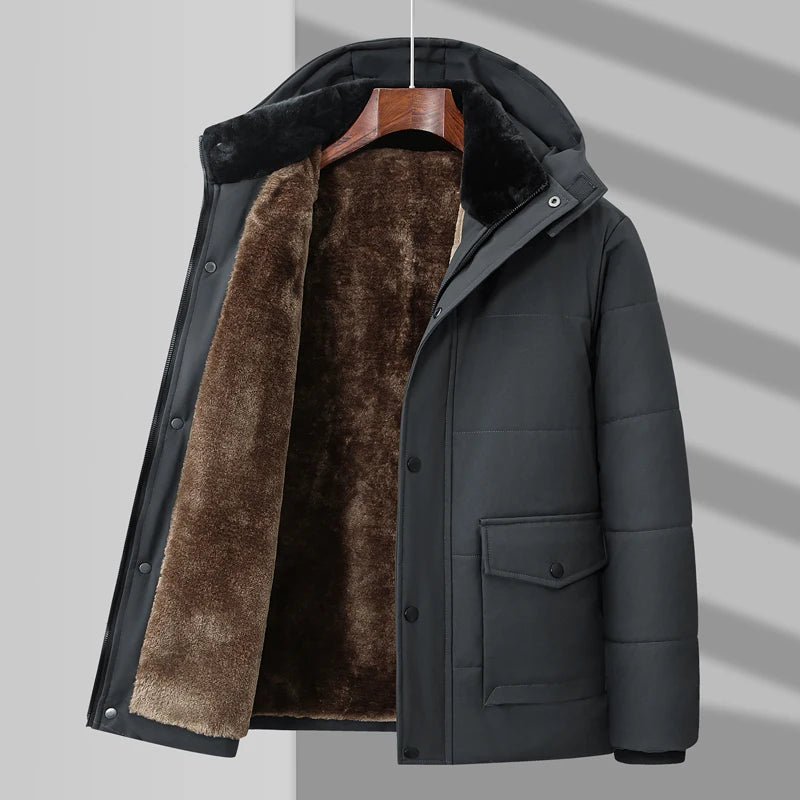 Hugo - Men's Fur Lined Hooded Puffer Jacket