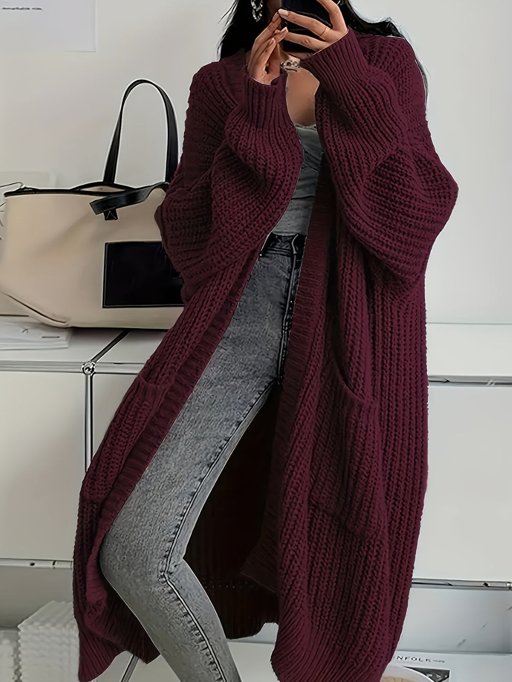 Ingrid - Women's Duster Chunky Knit Cardigan