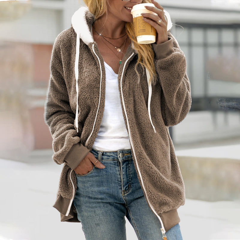 Isadora - Women's Longline Hooded Fleece Jacket