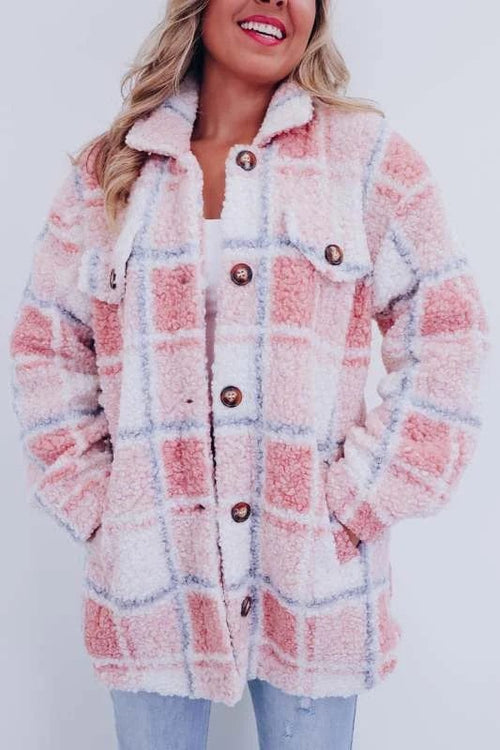 Ivy - Women's Sherpa Plaid Fleece Jacket