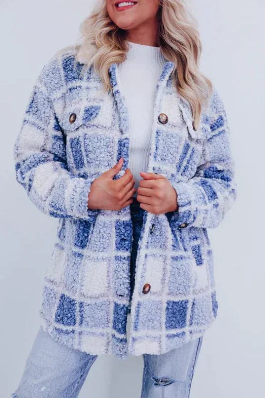 Ivy - Women's Sherpa Plaid Fleece Jacket