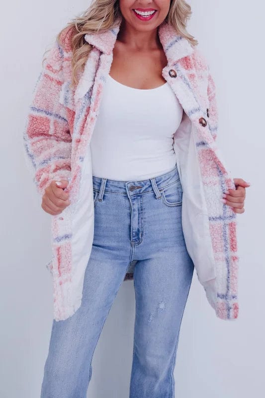 Ivy - Women's Sherpa Plaid Fleece Jacket