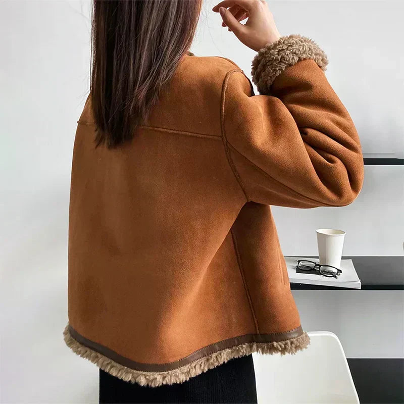 Jacinta - Women's Sherpa Button Up Fleece Jacket