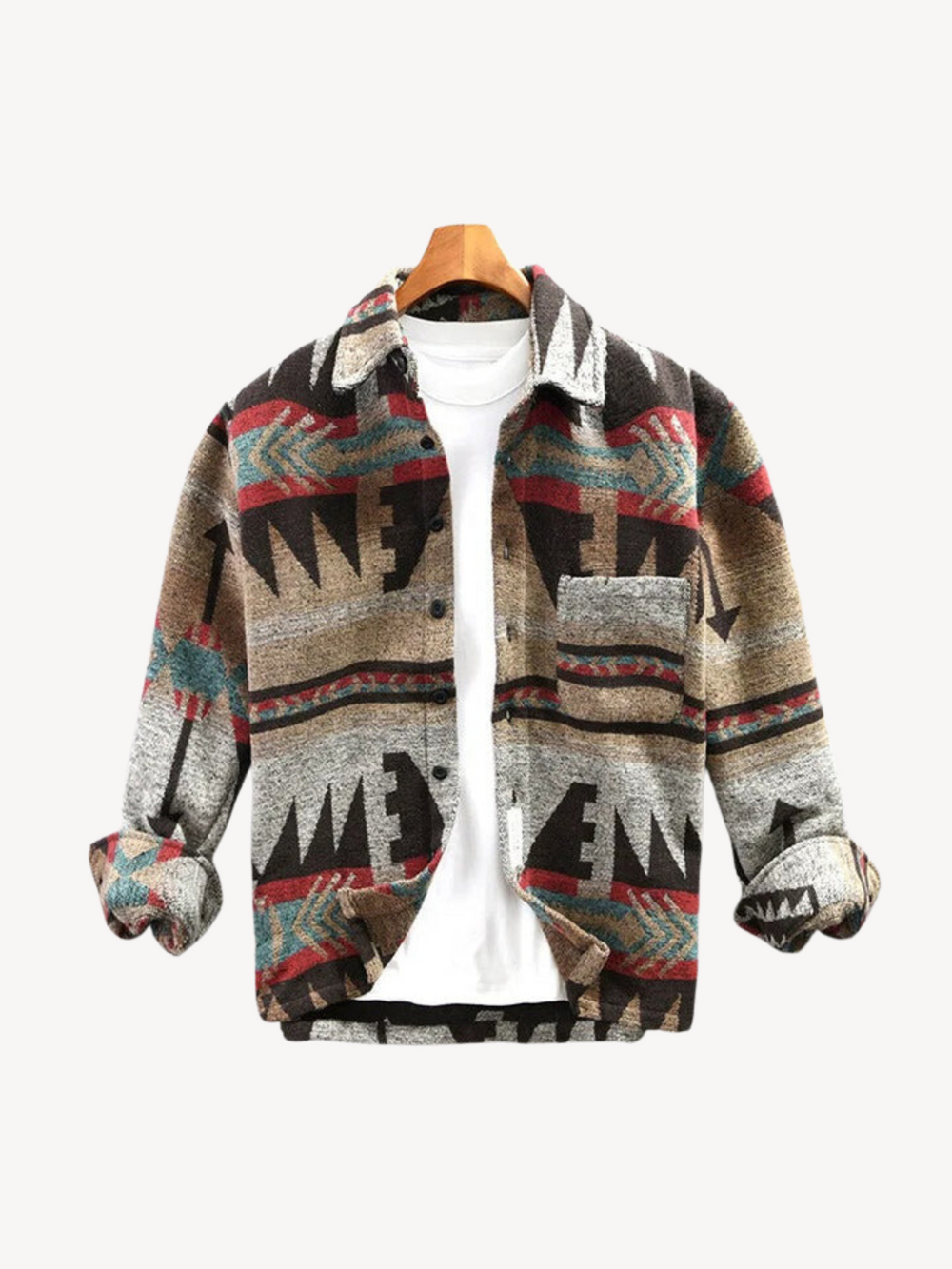 Jarvis - Men's Aztec Print Flannel Shirt Jacket