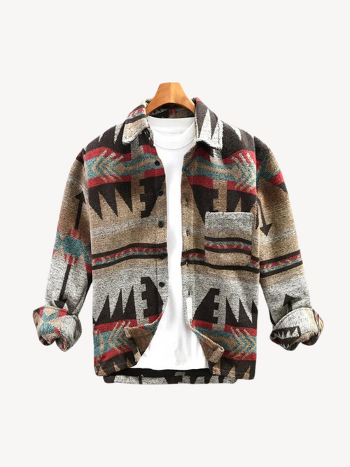 Jarvis - Men's Aztec Print Flannel Shirt Jacket