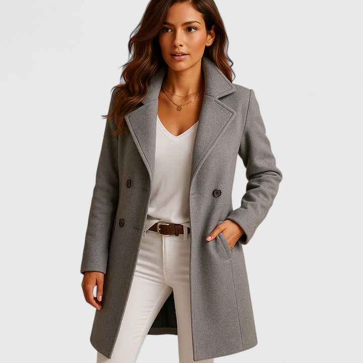 Junia - Women's Long Double Breasted Coat