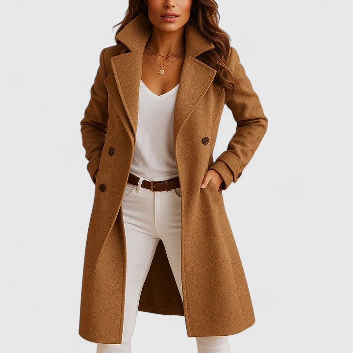 Junia - Women's Long Double Breasted Coat