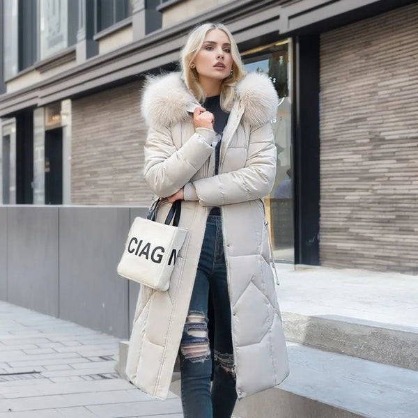 Katarina - Women's Long Fur Trim Coat