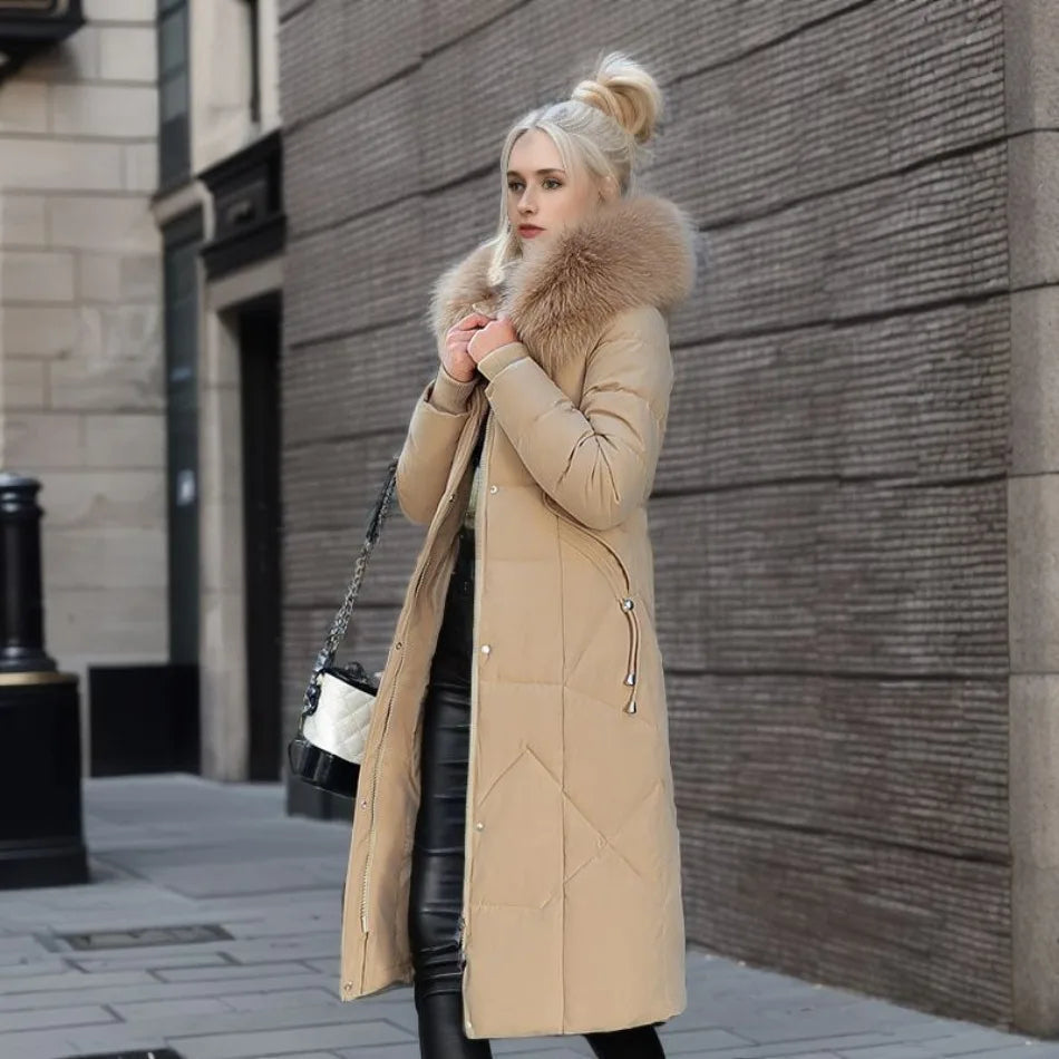 Katarina - Women's Long Fur Trim Coat