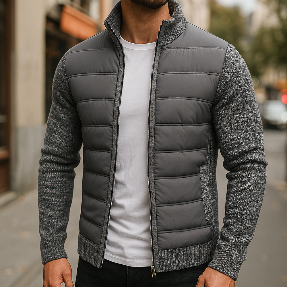 Lorcan - Men's Quilted Zip Up Fleece Jacket