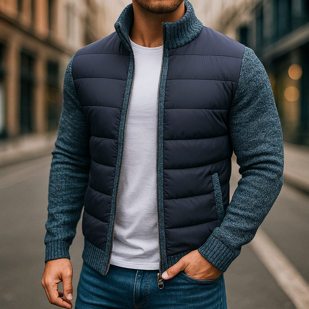 Lorcan - Men's Quilted Zip Up Fleece Jacket