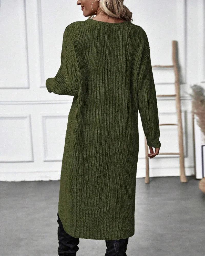 Mabel - Women's Long Tunic Knit Sweater
