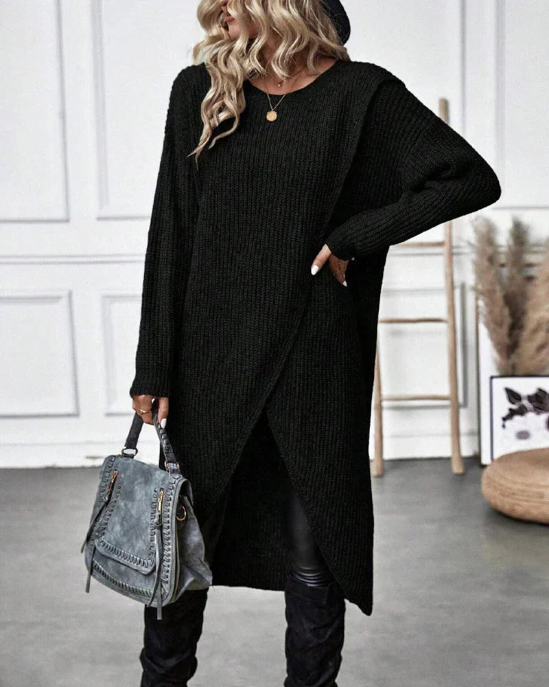 Mabel - Women's Long Tunic Knit Sweater